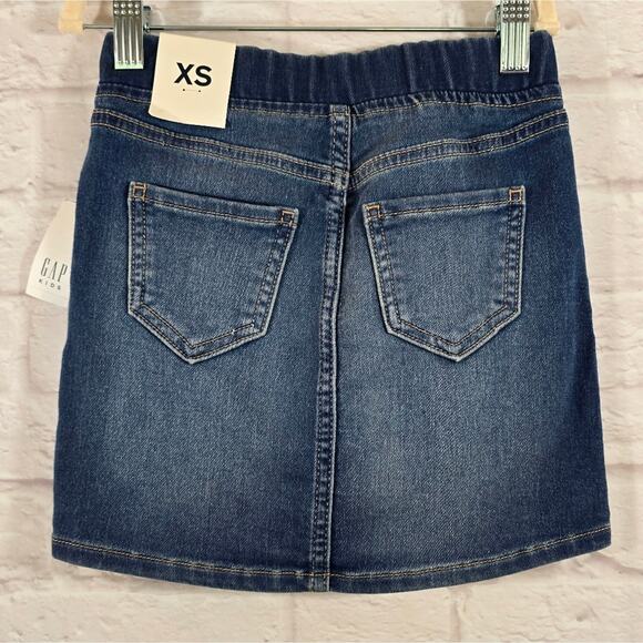 Gap Little Girls Soft Stretch Blue Jean Denim Skirt NWT Size XS 4 5 Pockets - Picture 4 of 8